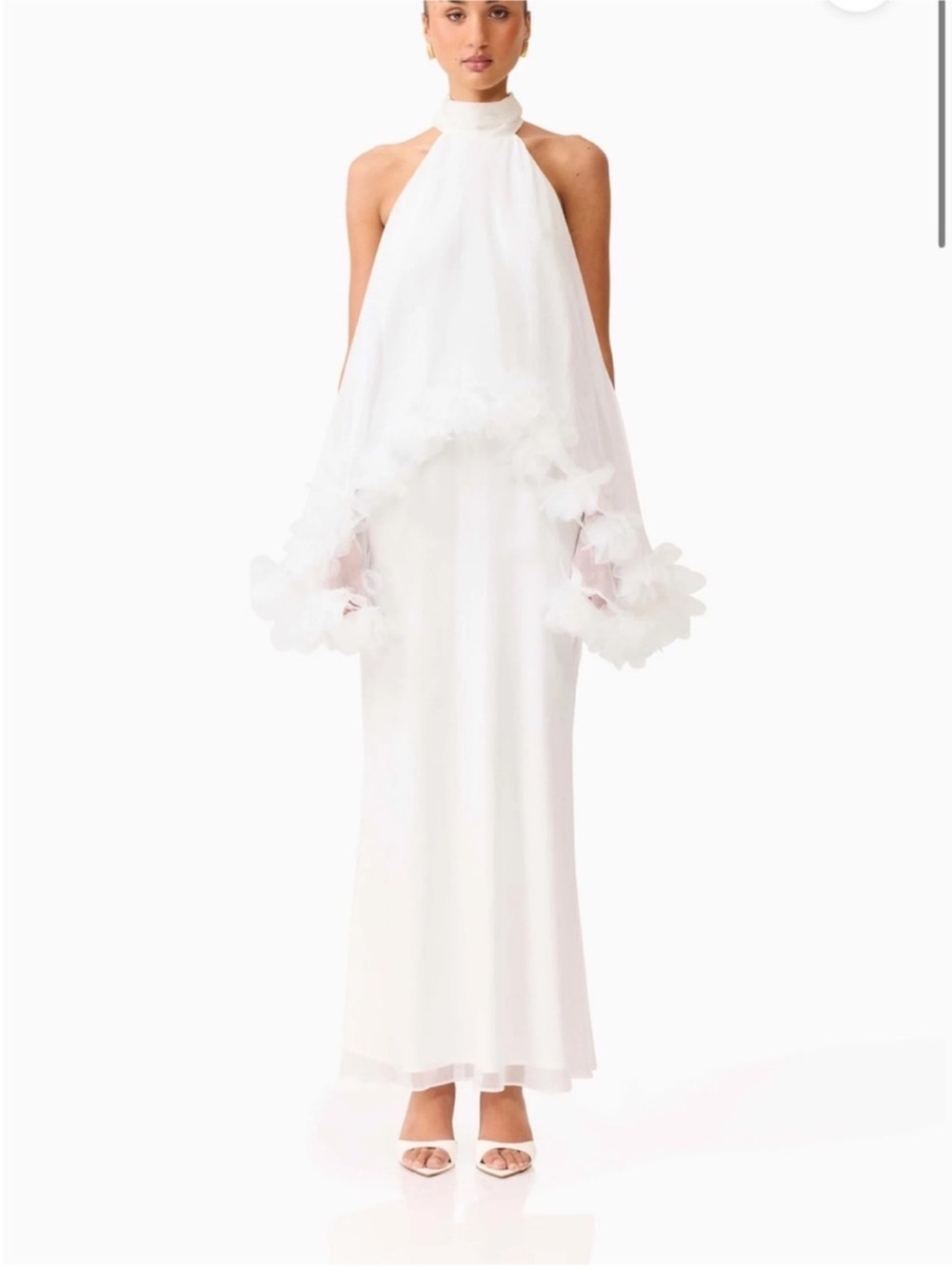 ✨NEW✨ ELLIATT Poppy Cape Gown Tiered Dress in White